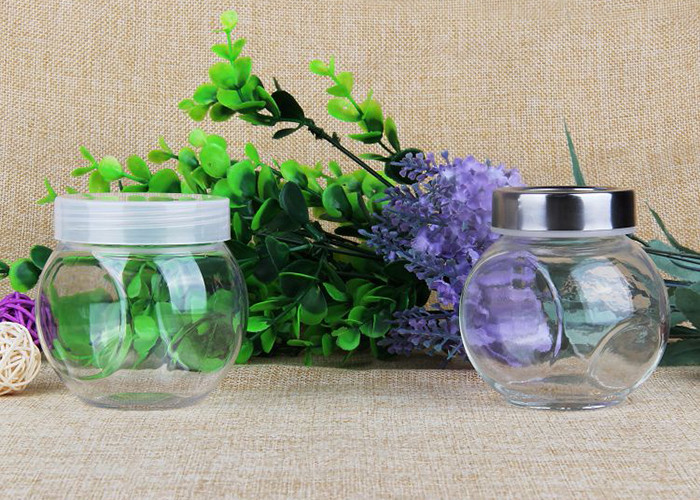 225ml Round Storage Bottle PP Lids Small Plastic Jars For Candy / Chocolate / Nuts