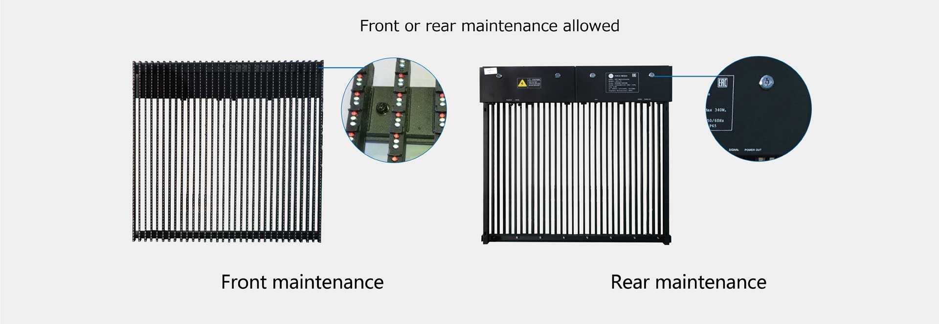 P8mm Transparent Video Glass Screen LED Media Wall 7200dots/㎡