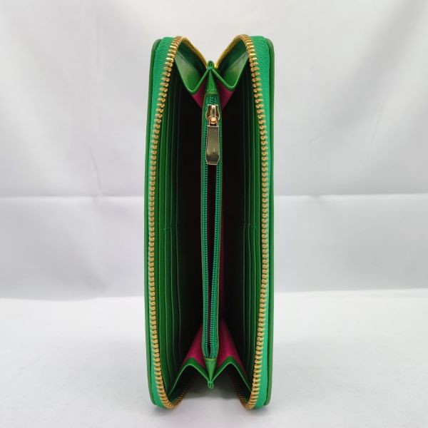 Green Leather Purses Designer Wallet Thin Zipper Purses For Women WA08