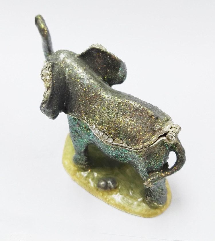 Enamel Elephant Trinket Jewelry Decorative Box elephant shaped jewelry box for promotional gift
