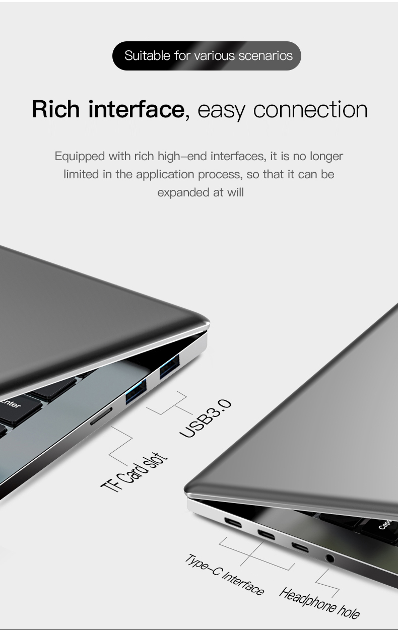 1.80GHz Ultra Thin Laptop Computer Intel I5 10210U CPU 14" 3840 × 2160 IPS