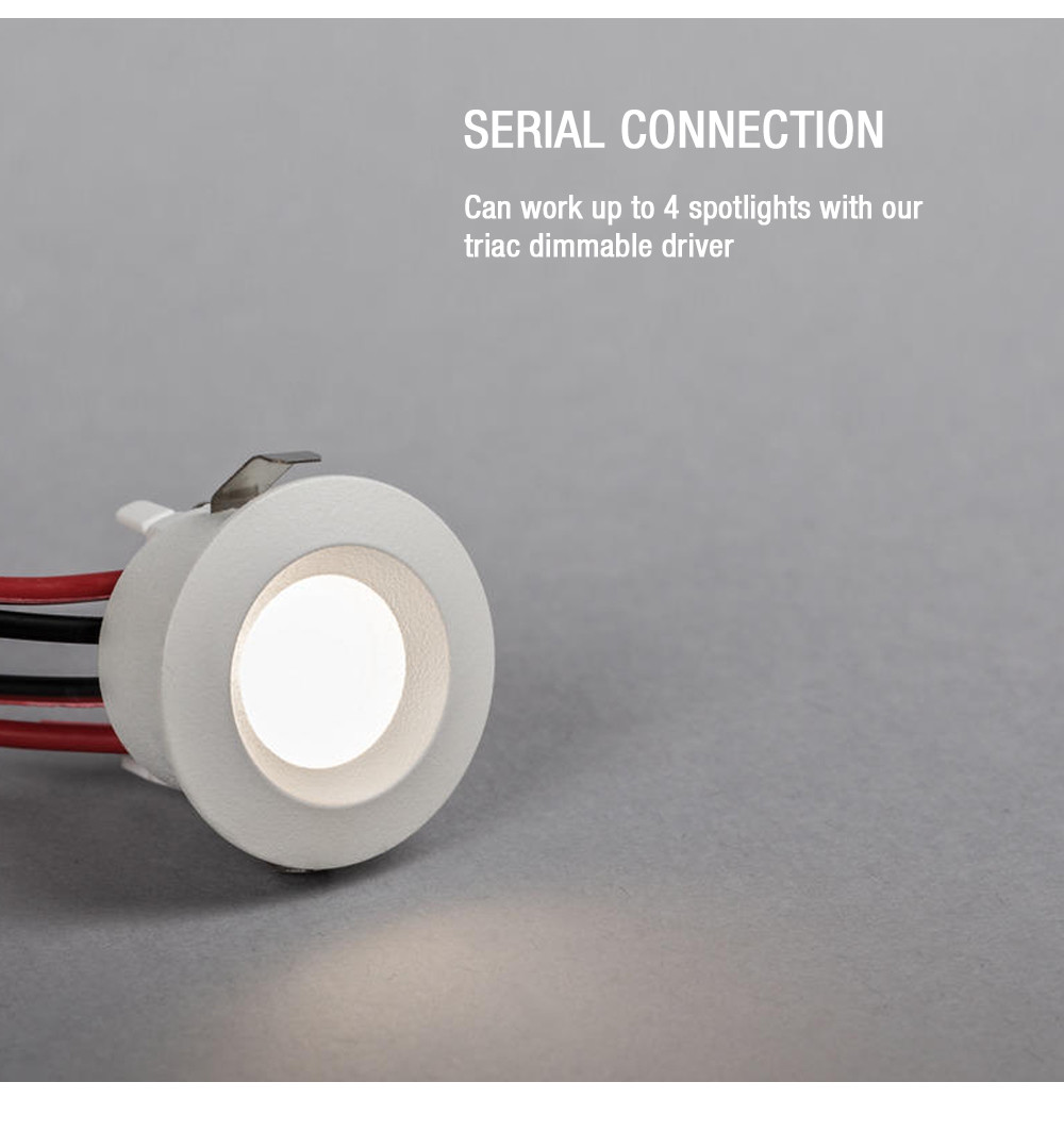 220V-240V 1W Ceiling Recessed Spot Light Aluminum COB Durable