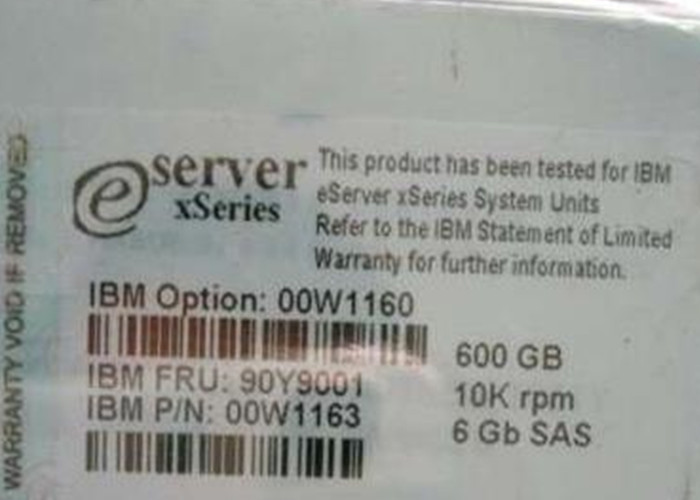 HDD Style Server Internal Hard Disk 00W1160 00W1163 600G 10K SAS DS3524