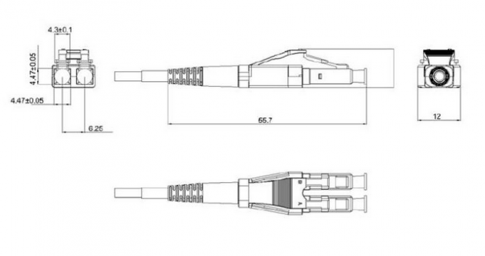 OM3 50/125 Fiber Optic Patch Cord , multimode fiber patch cord 5Mtrs PVC aqua cable