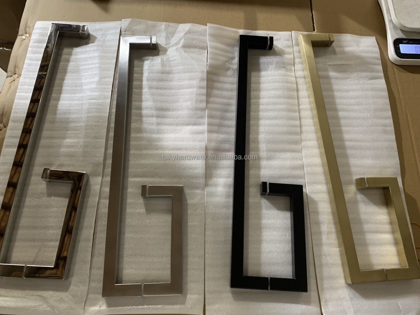 Glass and Wooden Door Handle for Office Sided Push Pull Puxadores para Porta de Vidros