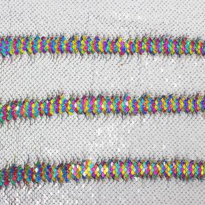 Can Digital Printed Sublimation Rainbow Polyester Sequin Fabric with Various