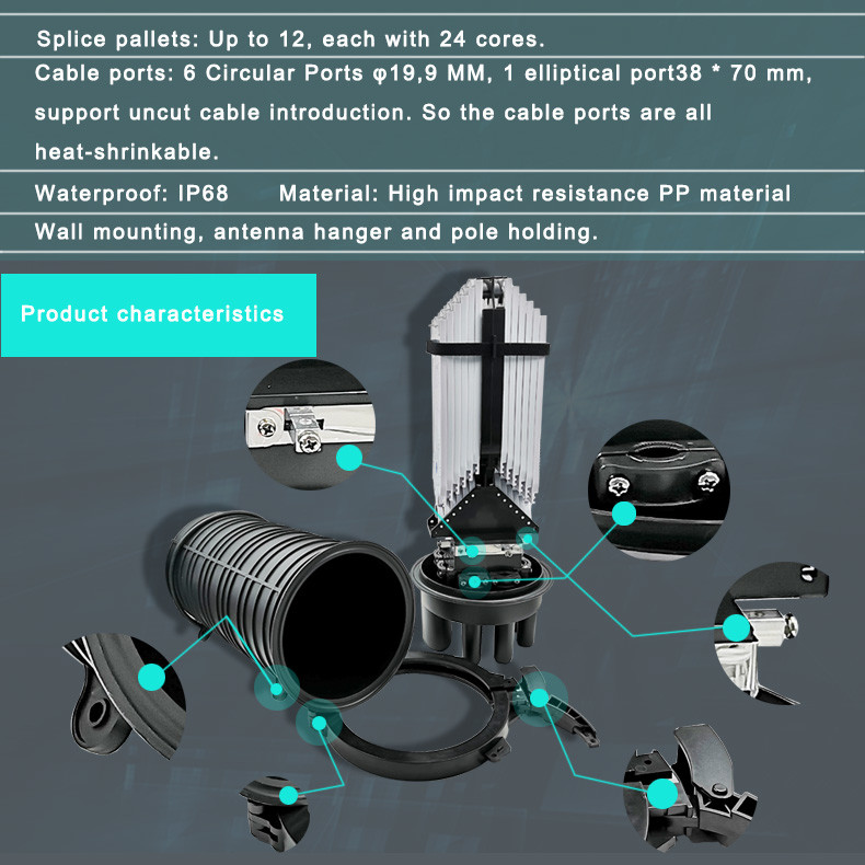 Waterproof IP68 288 Core FTTH Dome Fiber Optic Closure Telecom Operators High Quality