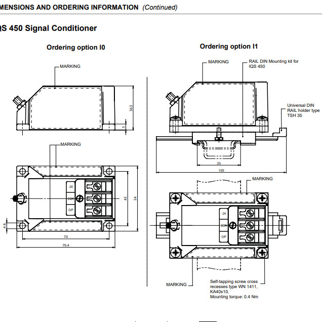 IQS450 204-450-000-001 Signal Conditioner part of VM600