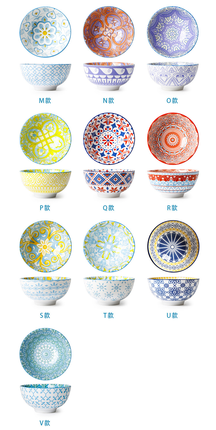Colorful Soup Ceramic Bowl , Porcelain Bowl Microwave Safe With Custom Logo