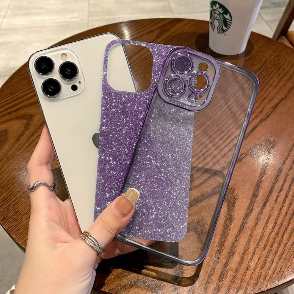 iPhone 12 Pro Max transparent case design, built-in glitter luxury shiny paper, pop and beautiful