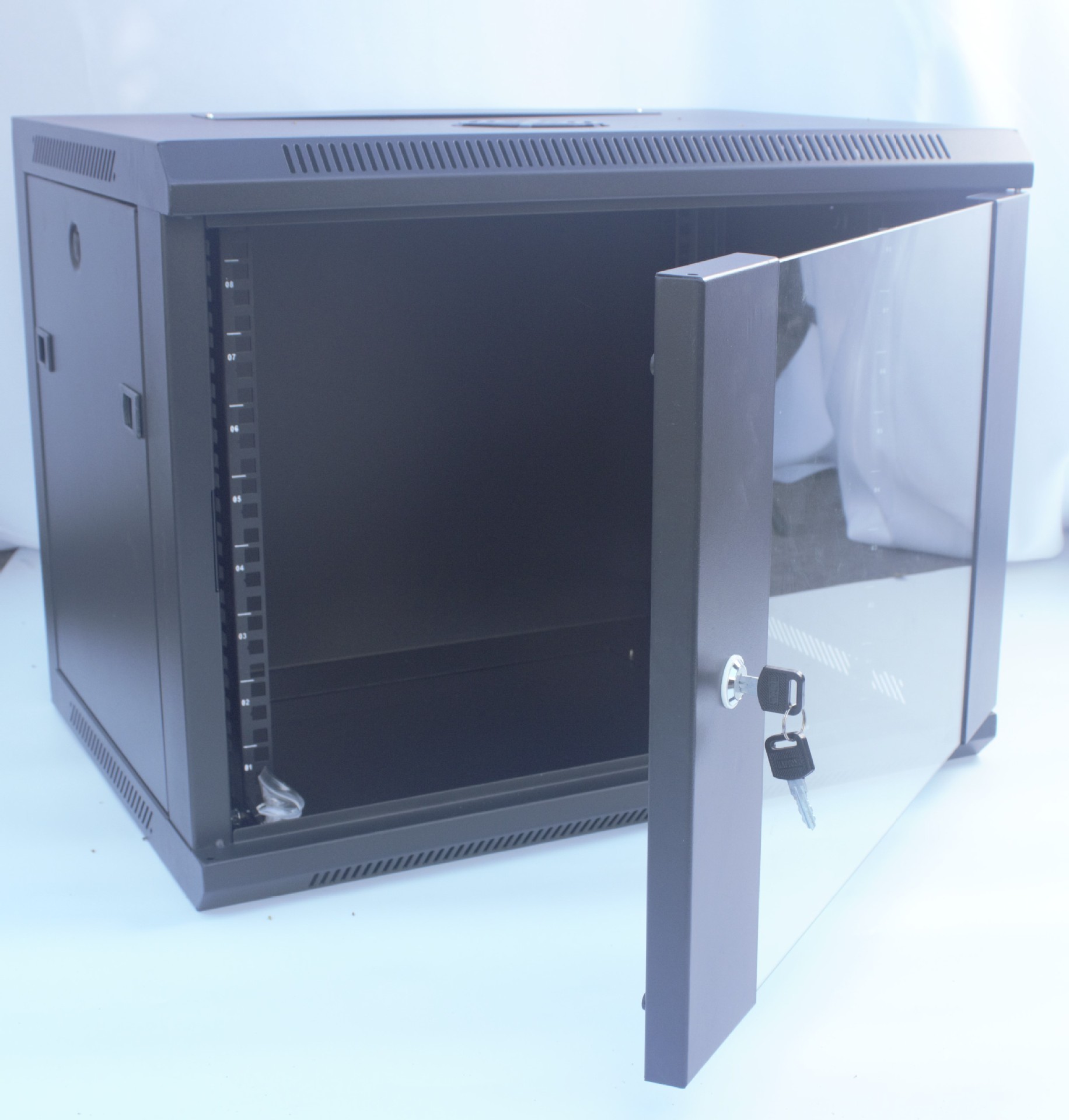9U Server Rack Cabinet 19" Wall Mount Removable Black Data Cabinet/Network Rack