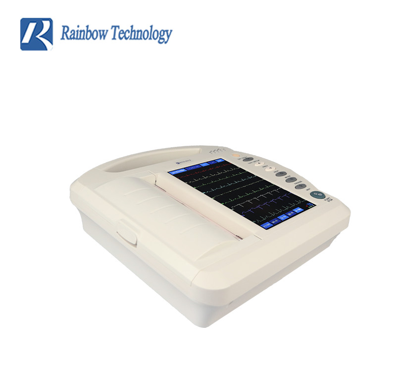 Medical 10.1 Inch Electronic ECG Machine Light Weight Touch Screen