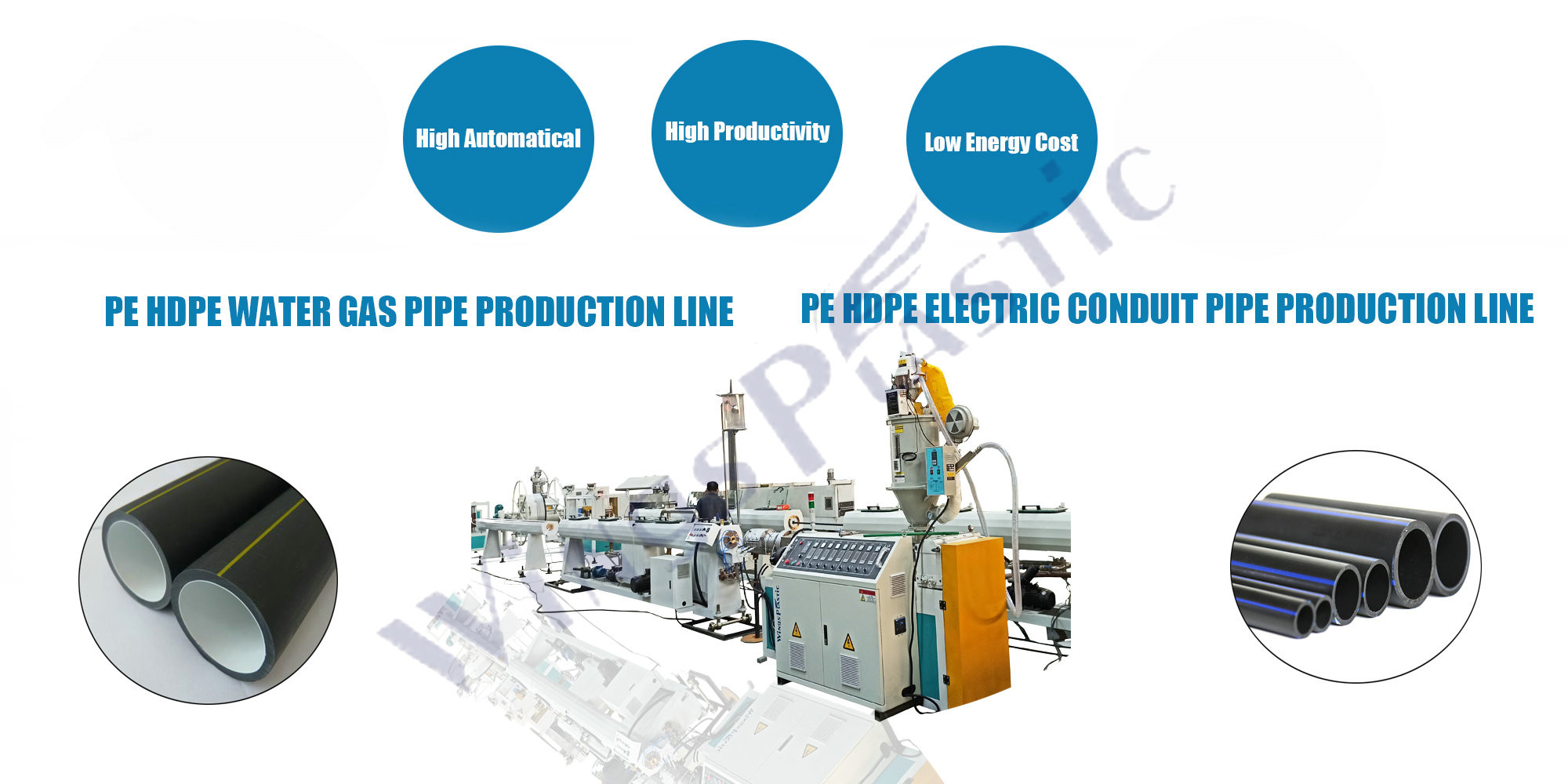 Automatic Plastic PE Electrical Pipe Extrusion Line PPR PERT Water Gas Pipe Machine