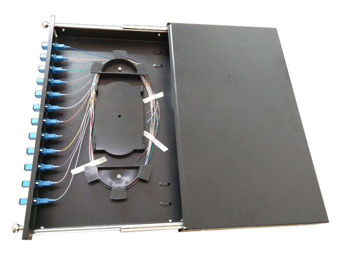 Rack Mounted FTTB 48F Fiber Optic Cable Terminal Cold Roll Steel SC LC