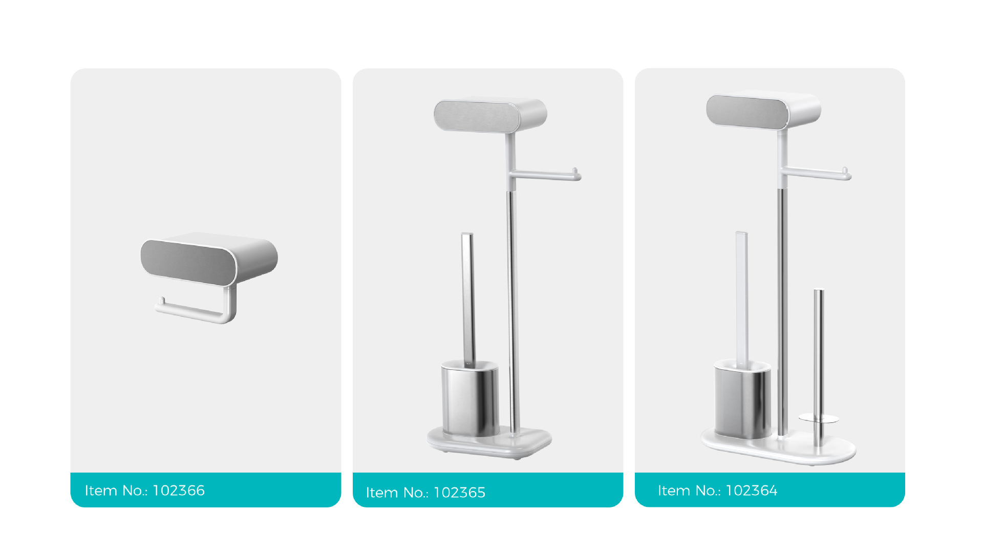 Bathroom Paper Holder Stainless Steel Compact TPR Toilet Brush Holder SET