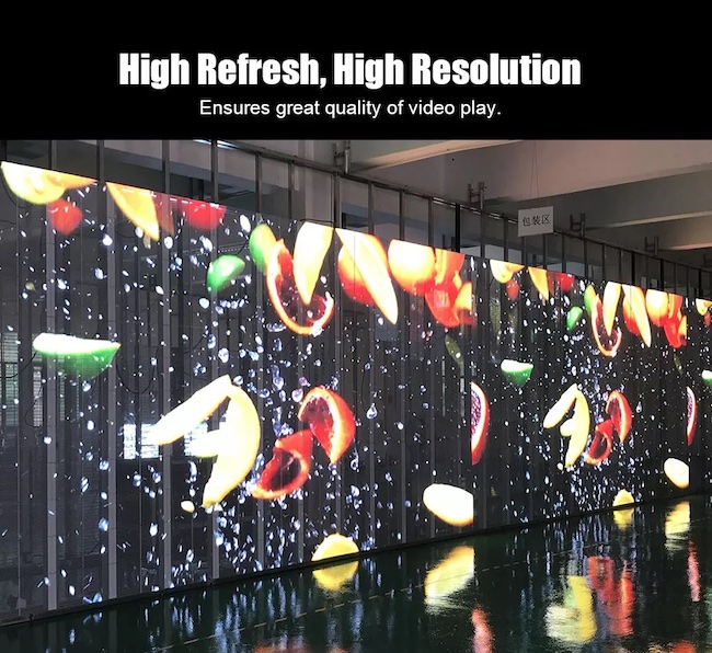 1000x1000mm Transparent LED Display Panel P3.91-7.8 Advertising Outdoor Glass 0