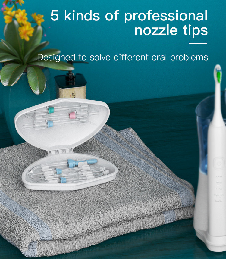 Combo Electric Toothbrush IPX4 Countertop Water Flosser Teeth Whitening 600ml