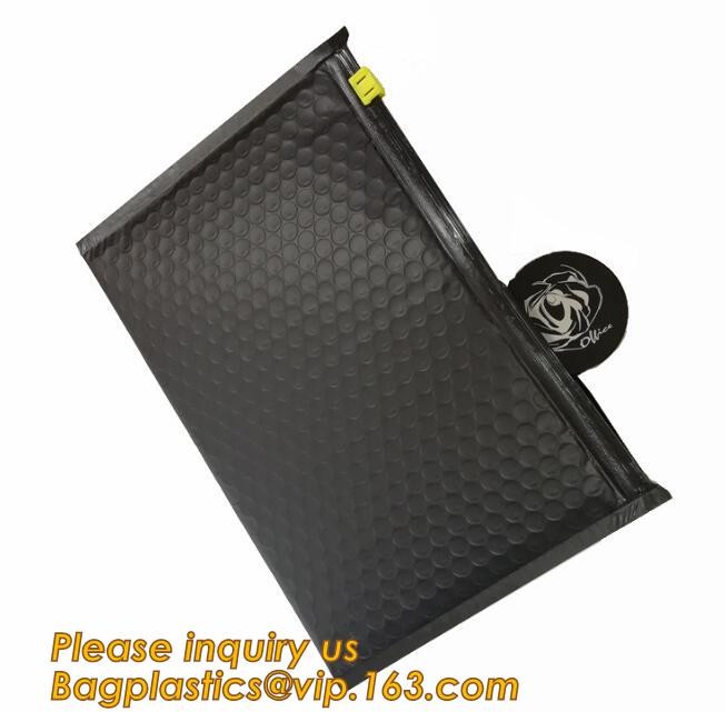 Holographic Factory Shiny gold Cosmetic bag Zipper Bubble Bag zip-lock Slider Padded Mailer metallic bubble zipper bagea