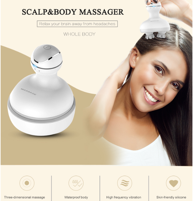 Hot Sale Professional Portable handheld scalp head massager electric vibrator to relieve fatigue of head