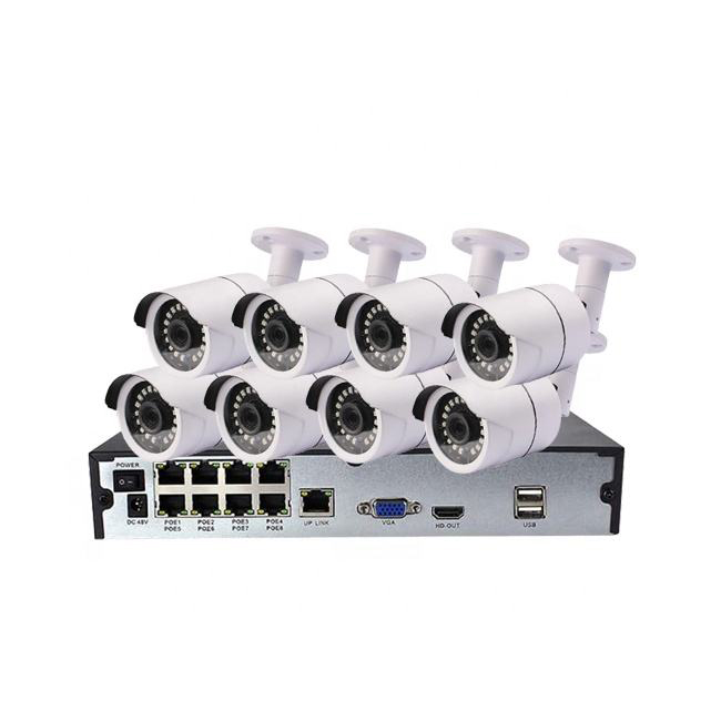 H.265 P2P 8Ch Waterproof IP Camera POE NVR Kit Surveillance Camera System