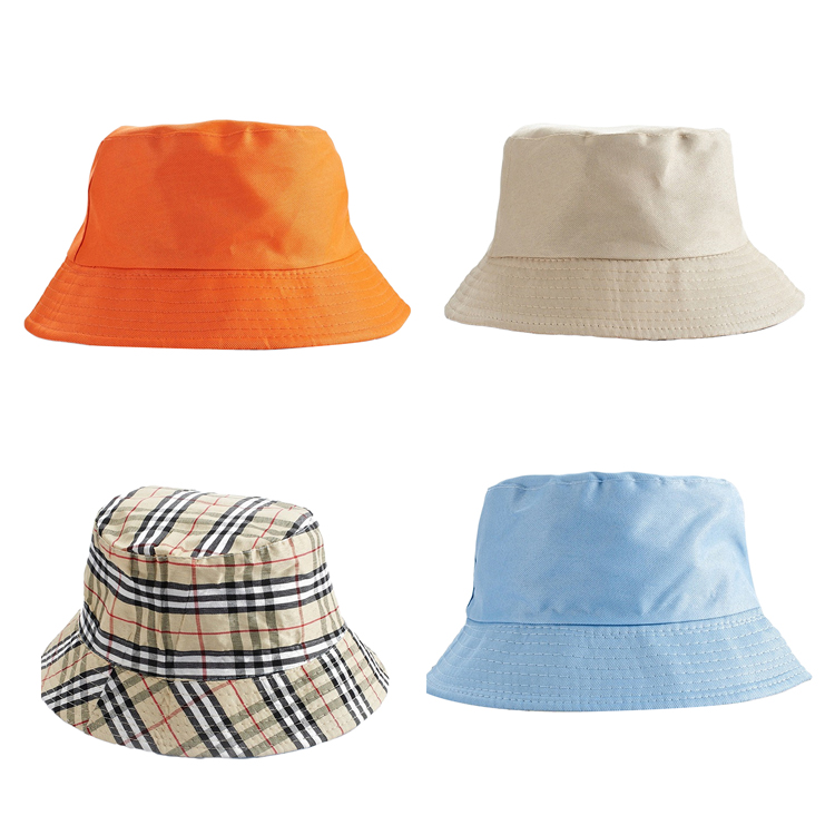 Personalised Orange Youth Bucket Hat , Solid Color Vented Urban Bucket Hats