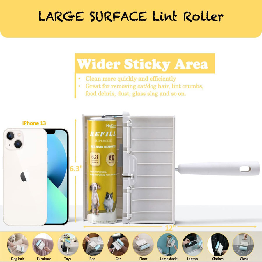 4 Refills Large Fluff Lint Clothes Hair Remover Roller For Pet Furniture Clothes