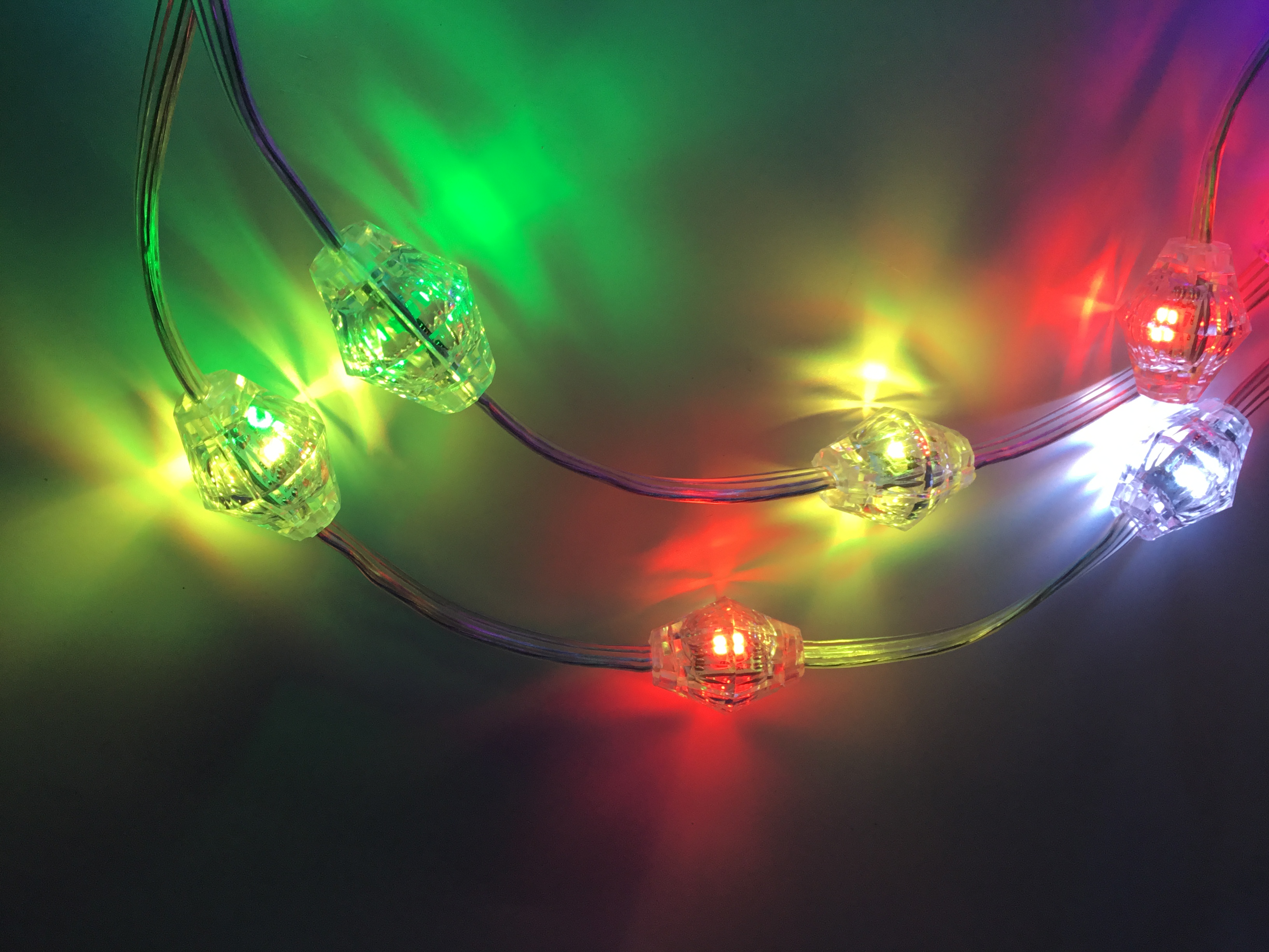 3D diamond shaped diamond lamp Tri-Color Waterproof LED Decorative Lights