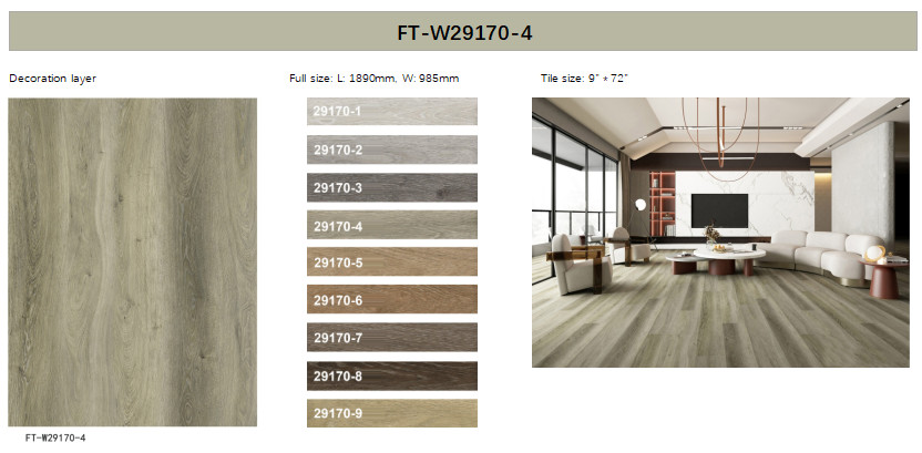 5mm SPC Herringbone Floor Eco Friendly Stain Resistant Non Slip GKBM FT-W29170-4