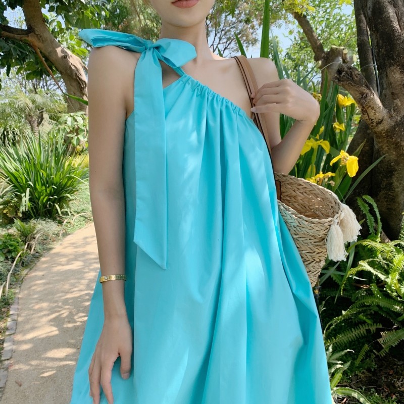 Seaside Beach Womens Vacation Dresses Halter Fashion Backless Cut Out