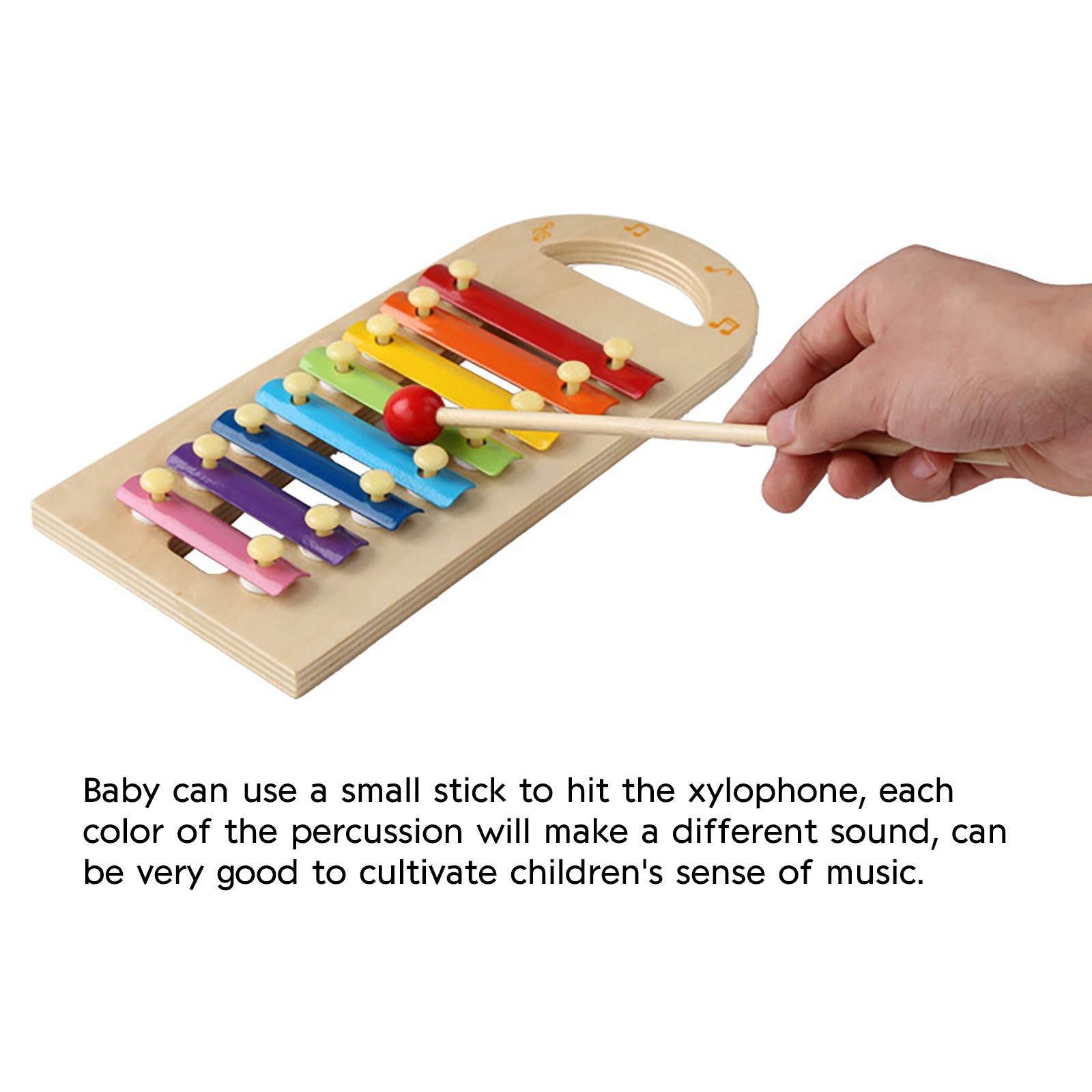 8 Notes Piano Kids Wooden Xylophone Instruments Educational Toys