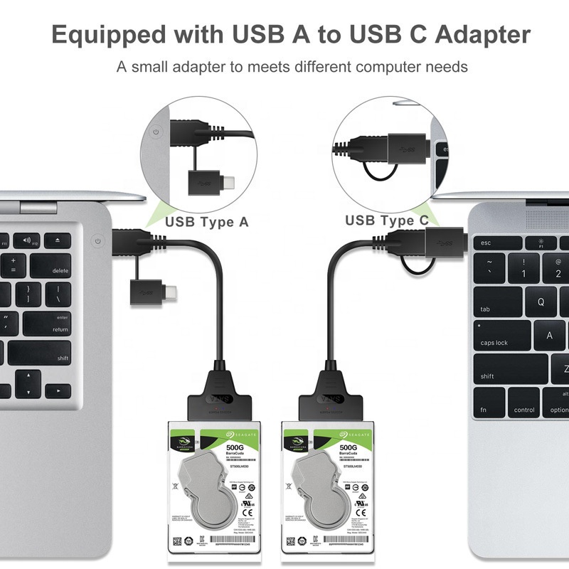 High Speed 5Gbps 2.5 Inch SSD HDD Hard Disk Type C USB 3.0 Sata Adapter Cable