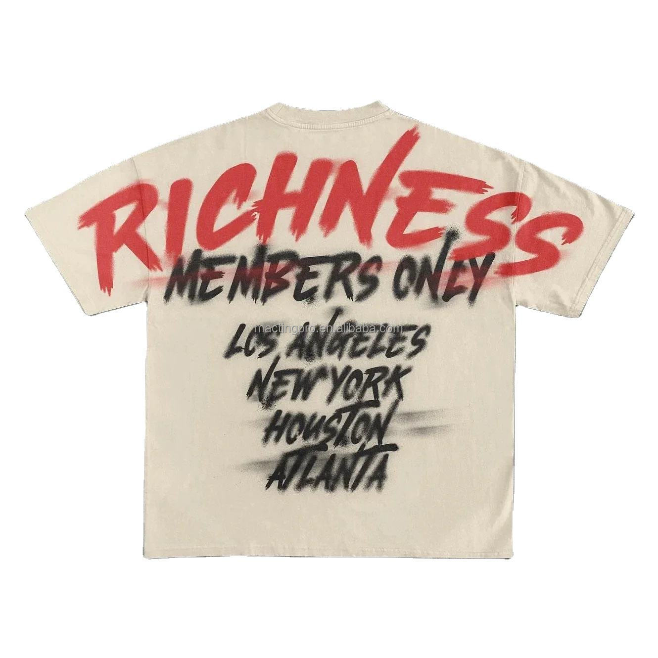 1000 Hip Hop Oversized Drop Shoulder Graphic Tees Dtg Print Screen Printing T-shirt Custom