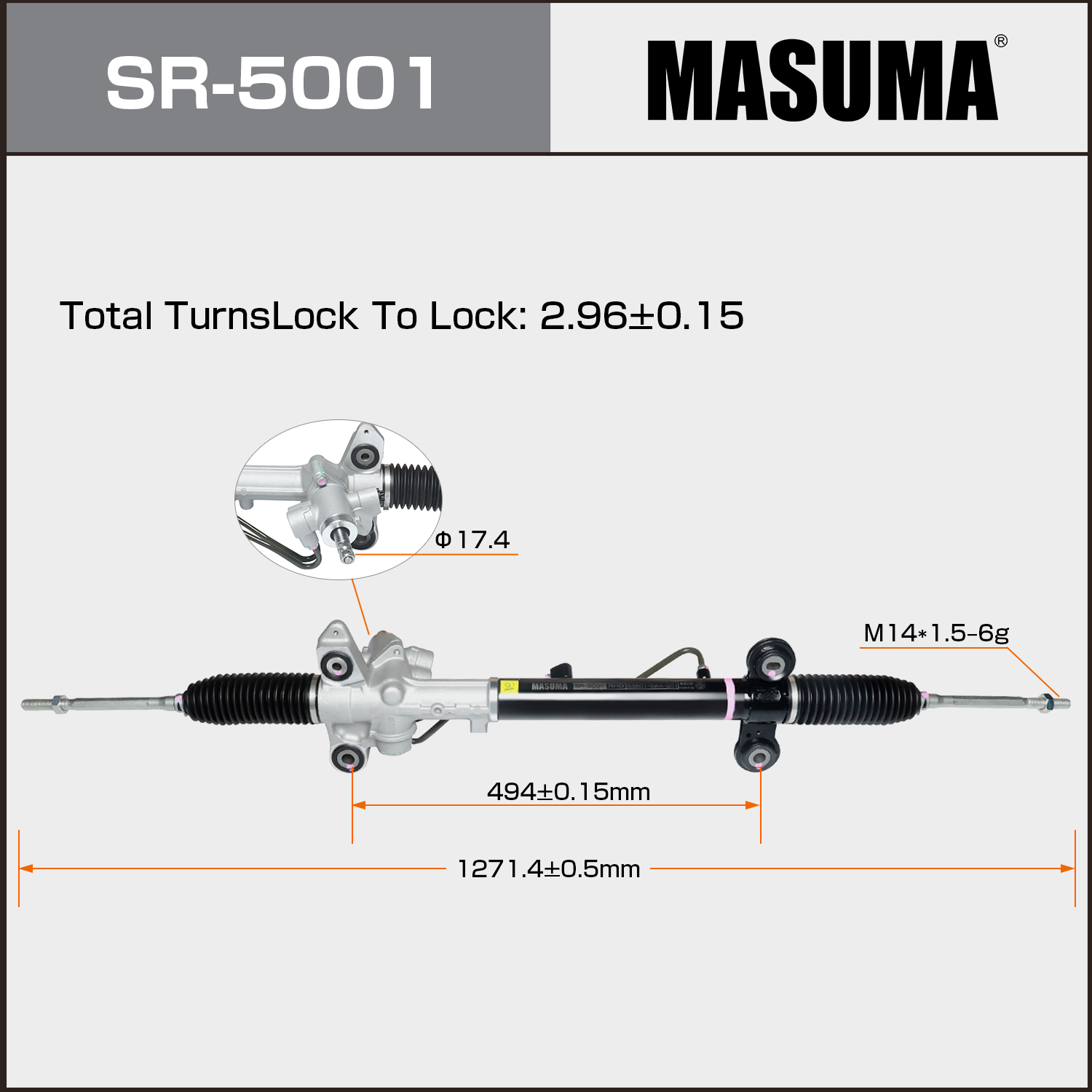 OE NO. 53601-SWA-Q01 MASUMA RHD Hydraulic Power Steering Gears for Honda Cr-V SR-5001