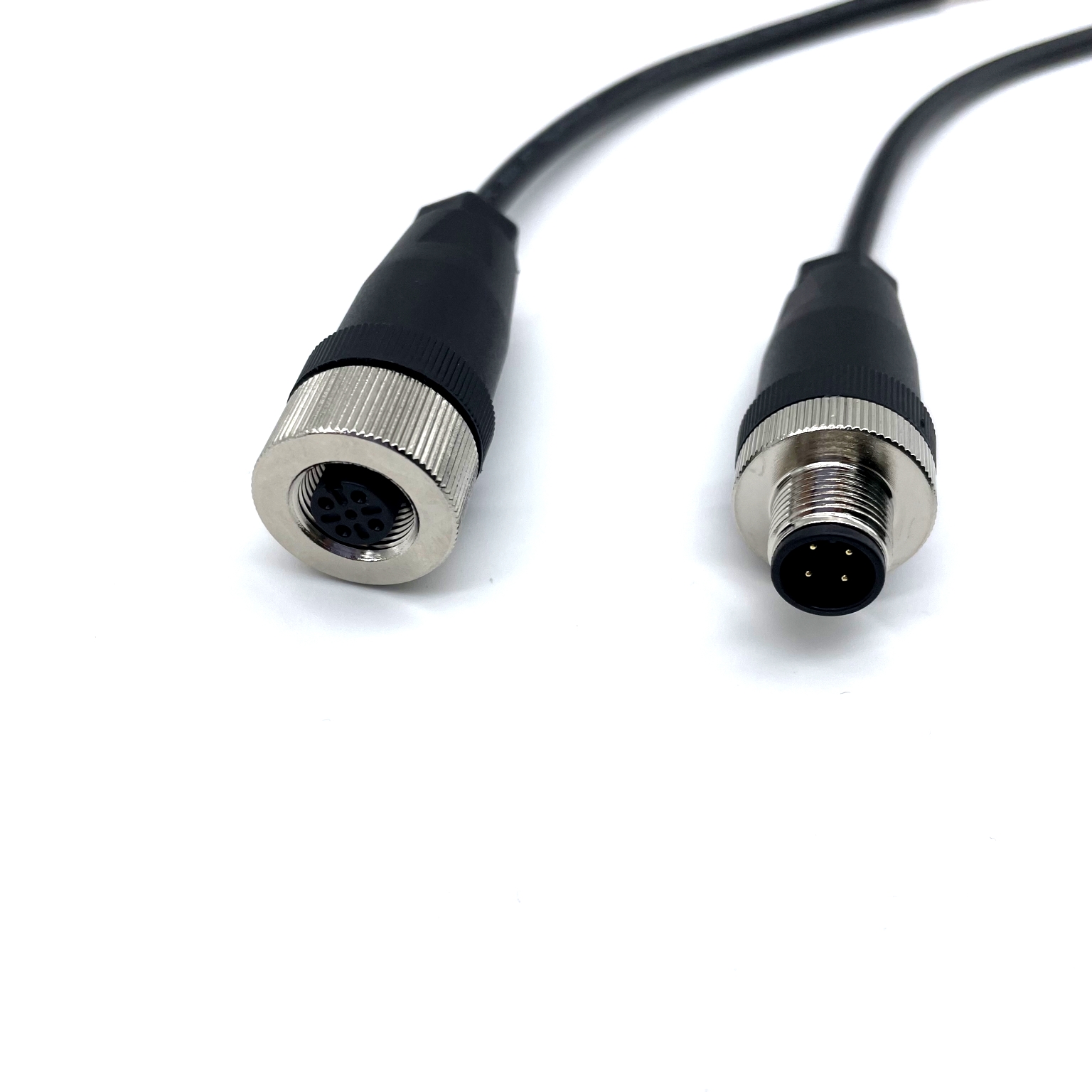4 Pin M12 Connector Waterproof Cables 2P 3P 4P 6P 8P Male To Female Straight Connector