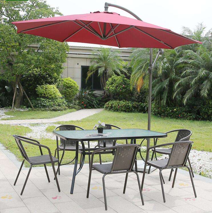 Red Sunshade Aluminum Parasol Rotating Aluminium Umbrellas Outdoor