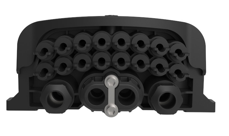 Pre-connectorized Optical Fiber Distribution Box 72C GFS-16Q IP68 378*255*116mm 16 pre-connected adapter aerial-mount