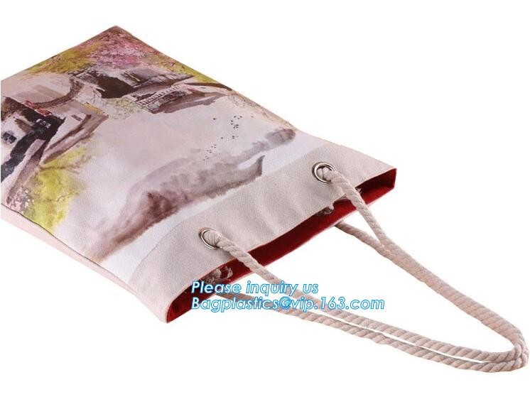 Reusable 100% Cotton Canvas Bag Canvas Tote Bags Convenient Environmentally Grocery Shopping Bags,zipper canvas bag cott