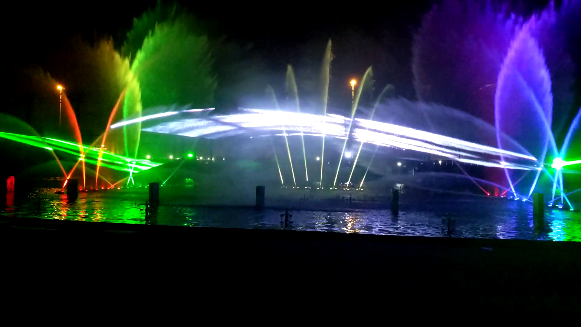 floating color changing RGB led light musical large outdoor water fountains music dancing water fountain