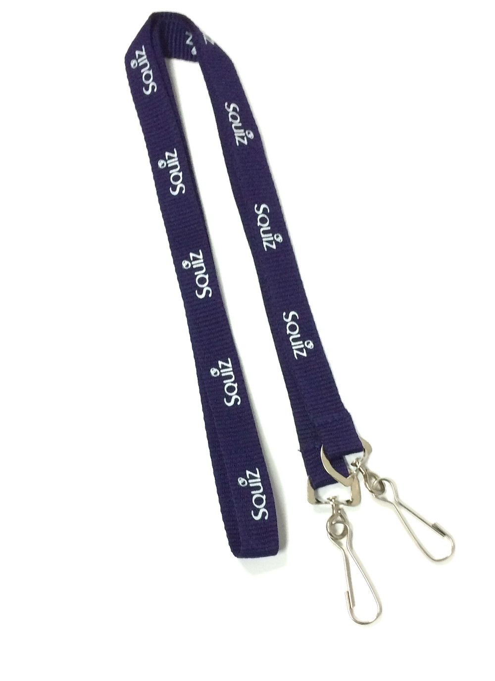 Silk Screen Print Cell Phone Custom Polyester Lanyard With 2 Egg Hook