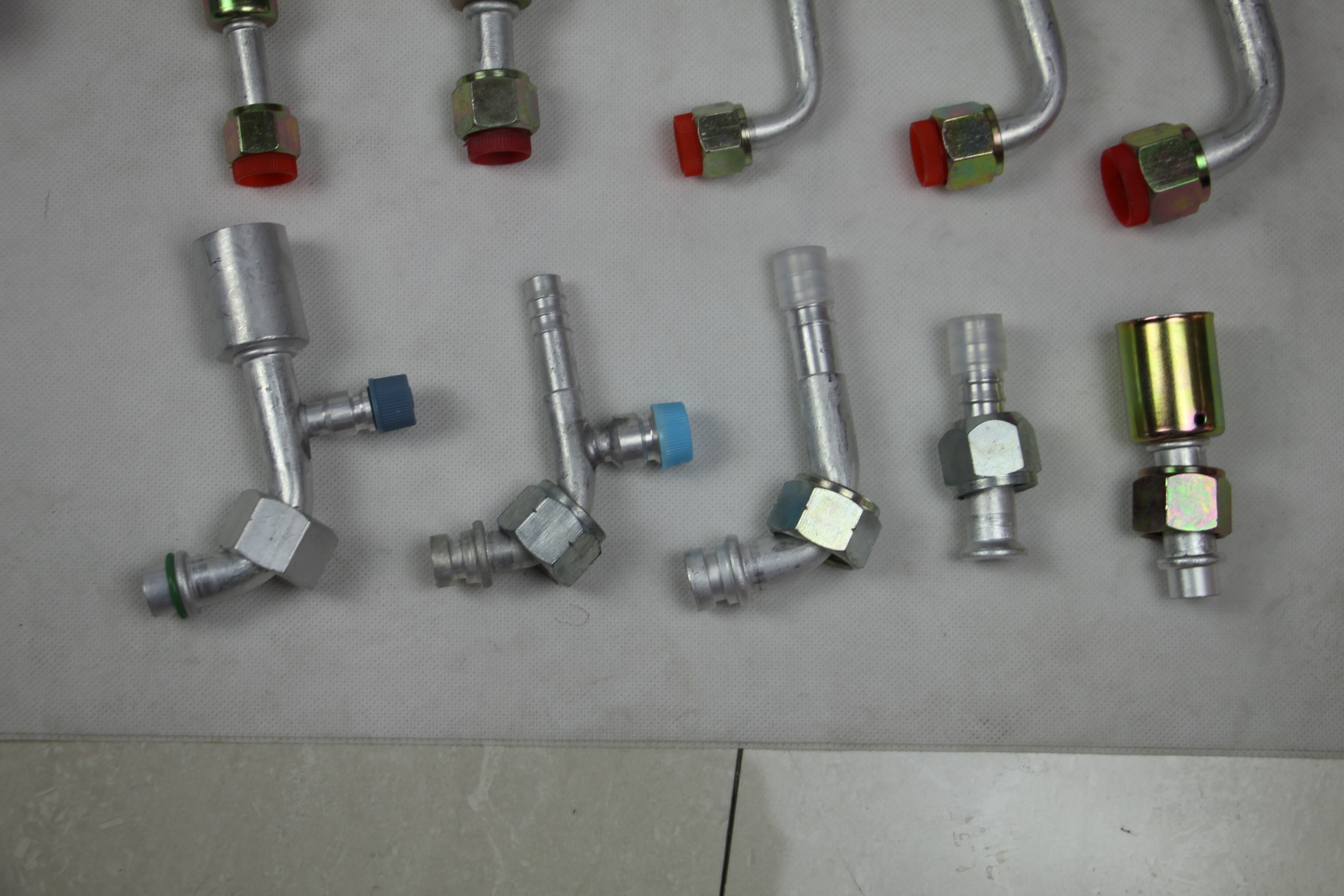 Female O-Ring fittings Aluminium joint with iron cap Connectors auto air conditioning hose ends ACO-ring female fittings