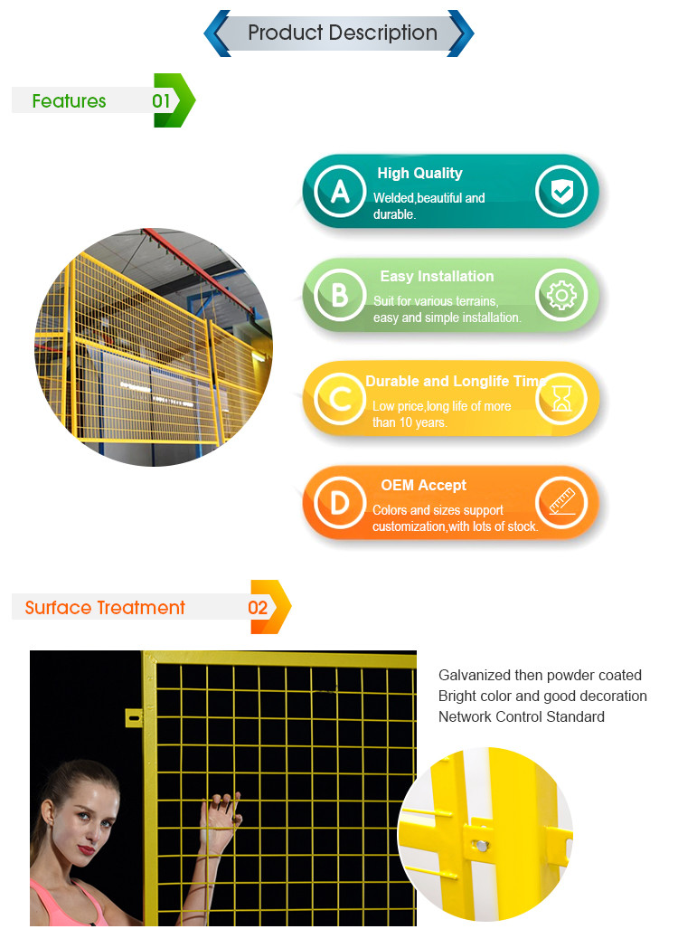 11ga 8ft Height Construction Site Fence Panels With Powder Coated