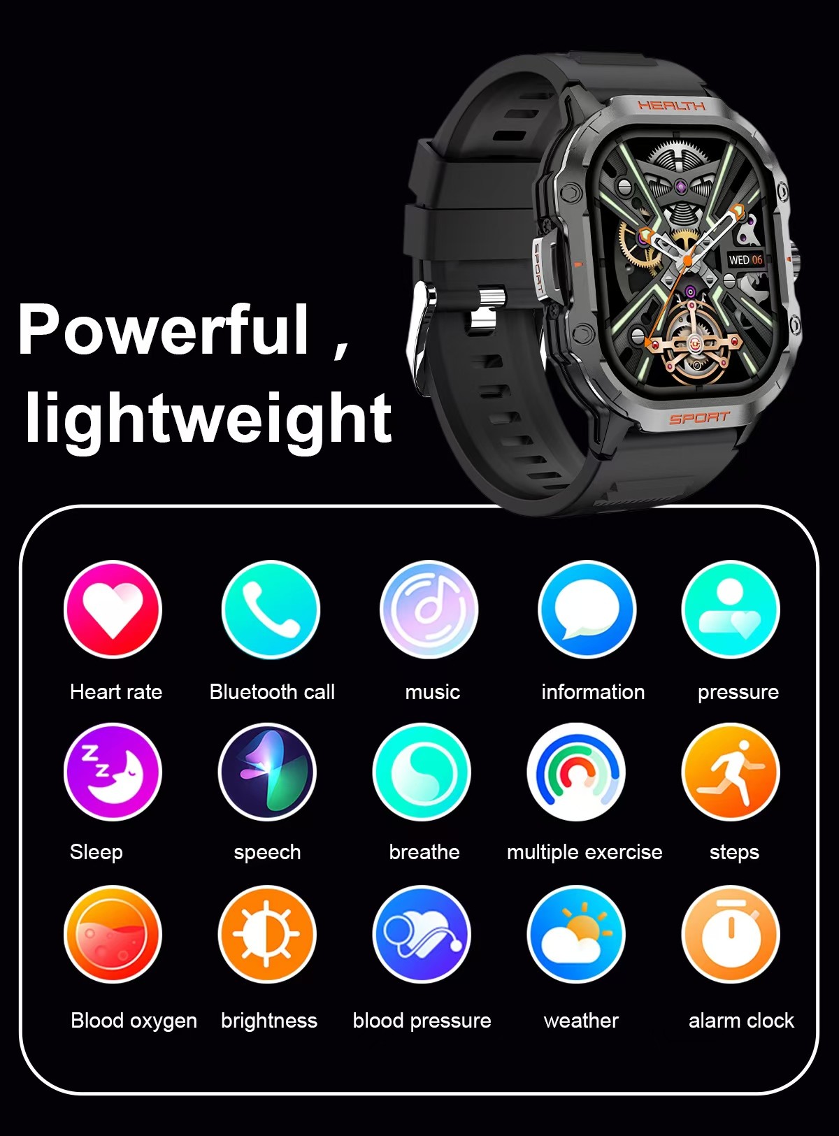 Outdoor HK24 SmartWatch 2.01 Inch Amoled Screen BT Call IP67 Waterproof SmartWatch