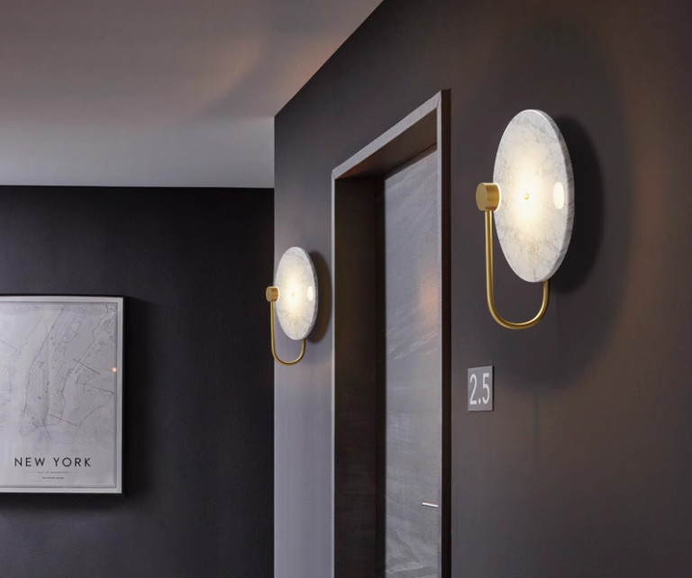 Post-modern simple marble wall lamp living room background wall coffee shop hotel staircase aisle lamp bedroom bedside lamp