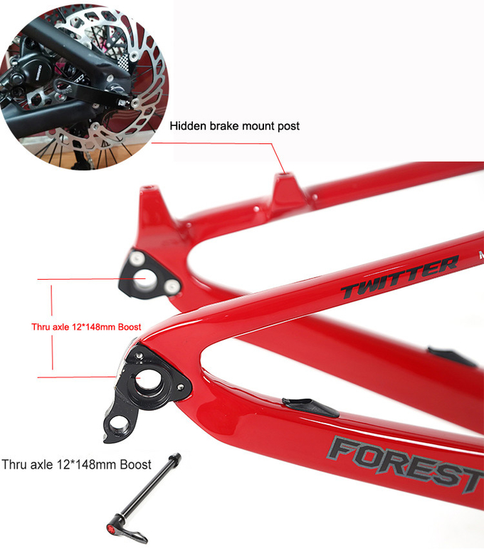 Full Suspension Twitter Carbon MTB Frame Inner Cables UV laser colorful decals