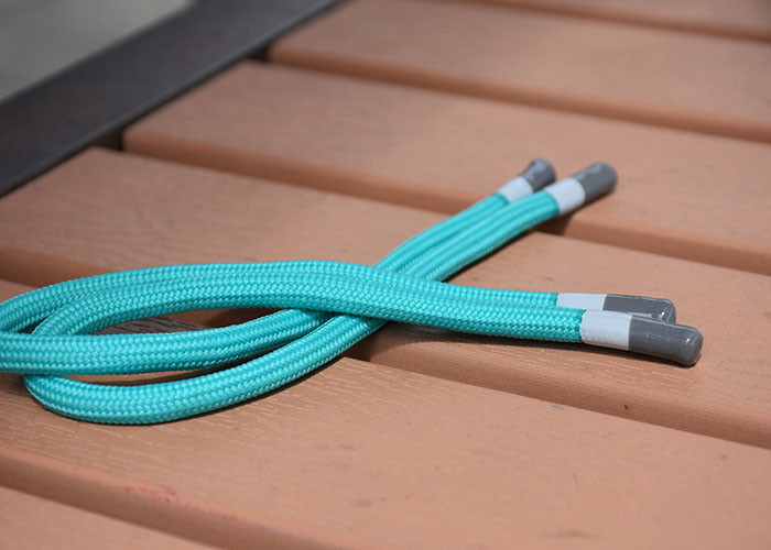 36cm Long Round Poly Cord Rope with Shiny / matt Silicone Tips Ending