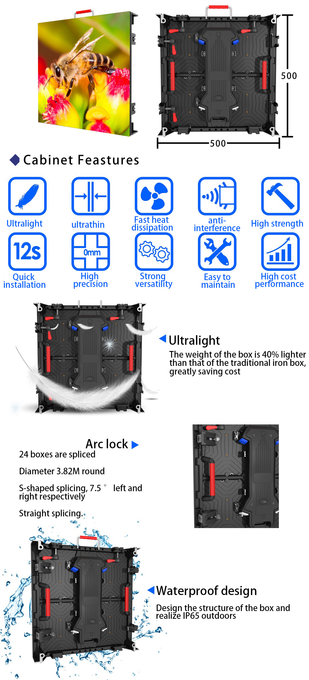 Large Outdoor LED Display Screen P3 Fixed Waterproof 5000 Nits