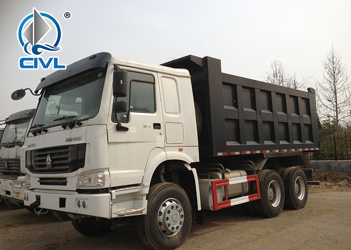 6x4 Full Fender EURO III in White Yellow and Red HOWO Heavy Duty Dump Truck Tipper Truck