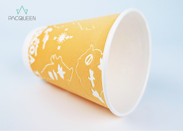 16 Oz / 20 Oz Disposable Single Wall Paper Cups , Large Takeaway Coffee Cups