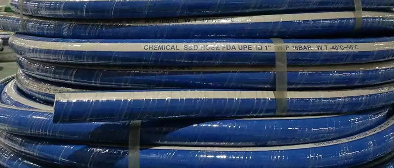 UHMWPE EPDM Material Industrial Hose Pipe Chemical Resistant Blue