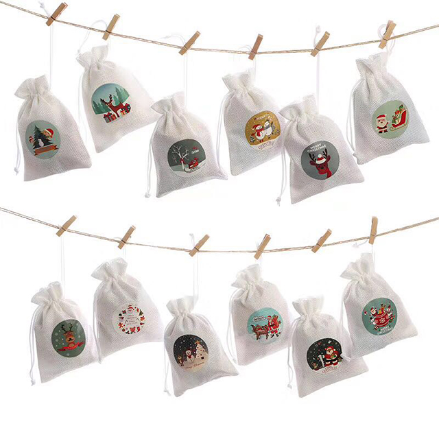 15*17cm Reusable Canvas Drawstring Bags Pocket For Gift Jewelry